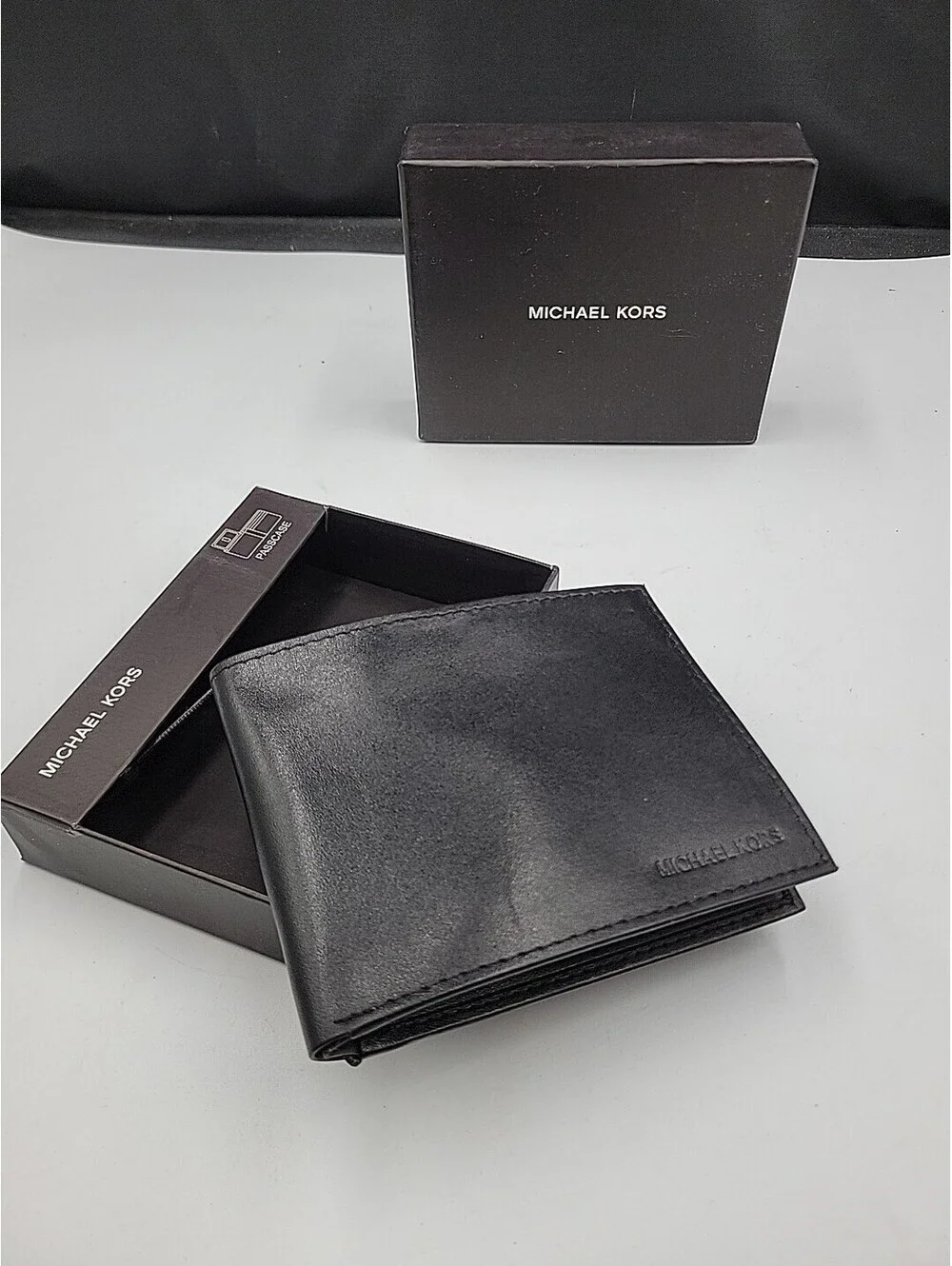MICHAEL KORS MEN'S BLACK GENIUINE LEATHER ANDY 86F9LAND0L NIB